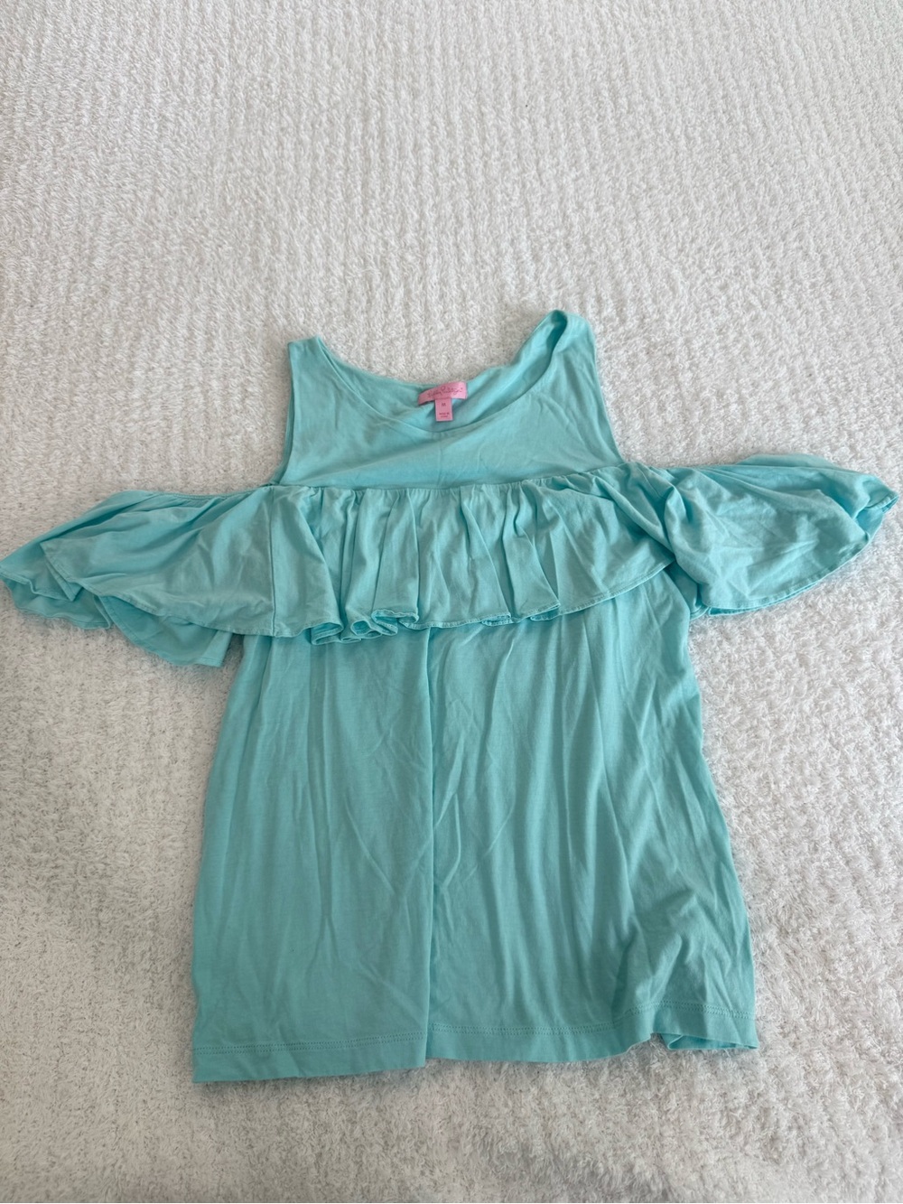 Lilly Pulitzer Aqua Ruffle Top